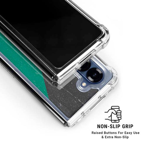 Kuwait Flag Distressed Galaxy Z Fold6 Clear Case